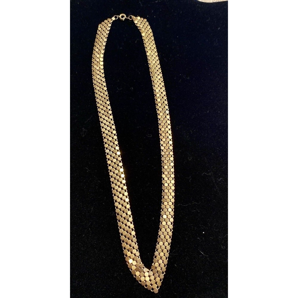 ❌sold❌Vintage Mesh Necklace Gold Tone 18"